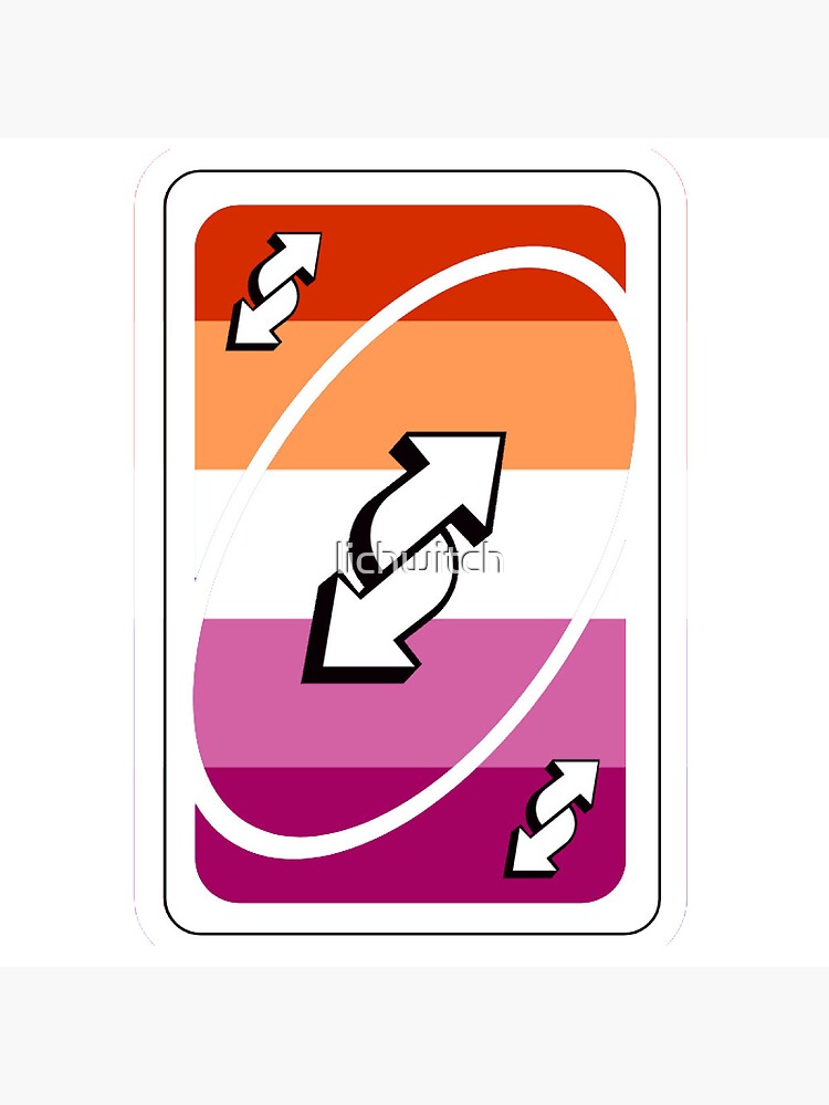 Uno Reverse Lesbian Pride Flag Sticker | Greeting Card