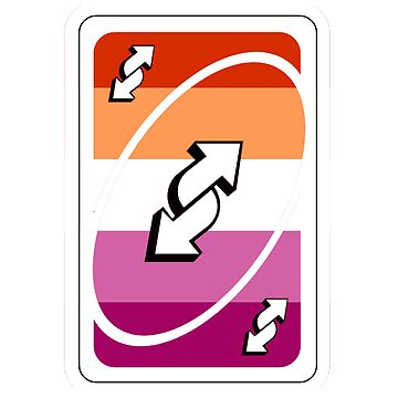 Uno Reverse Lesbian Pride Flag Sticker | Greeting Card