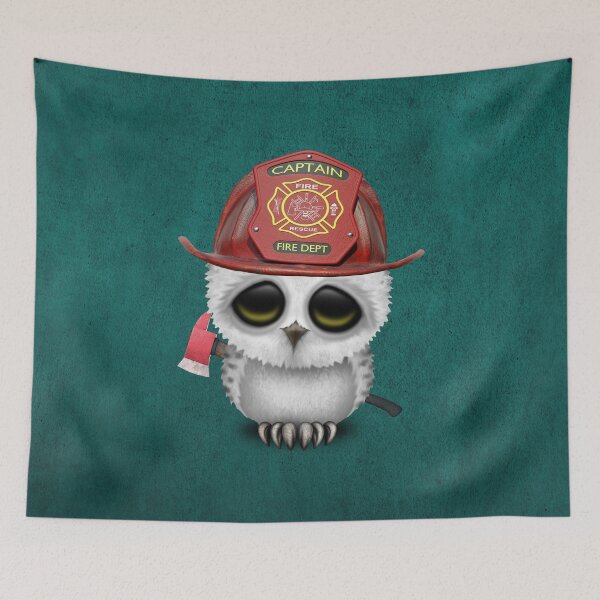 Item preview, Cute Baby Snowy Owl Firefighter designed and sold by JeffBartels.