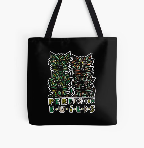 "Perfection Builds" All Over Print Tote Bag