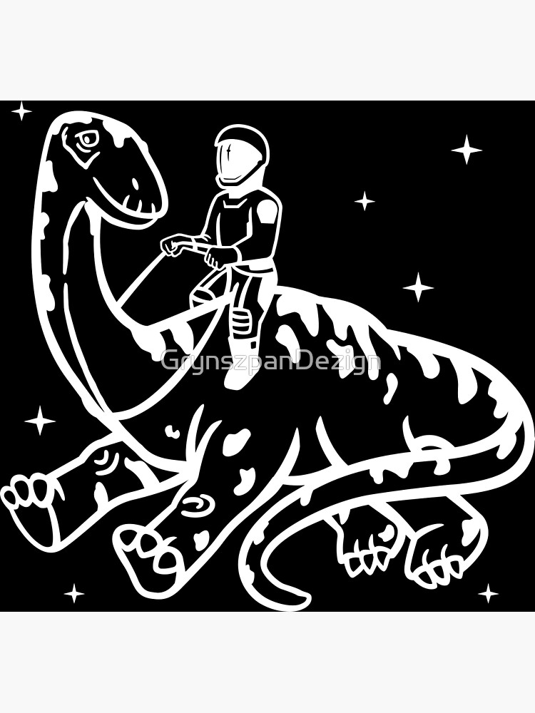 Disover Vintage Retro Astronaut Riding a Dinosaur Brontosaurus Premium Matte Vertical Poster