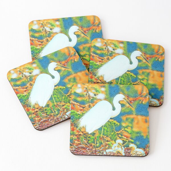 Item preview, Mother Egret With Babies designed and sold by MediaArtbyMara.