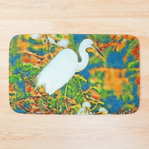 Item preview, Mother Egret With Babies designed and sold by MediaArtbyMara.