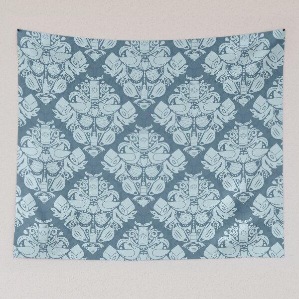 Item preview, Covid Damask - Horizon Blue, Light on Dark designed and sold by Jasrese.