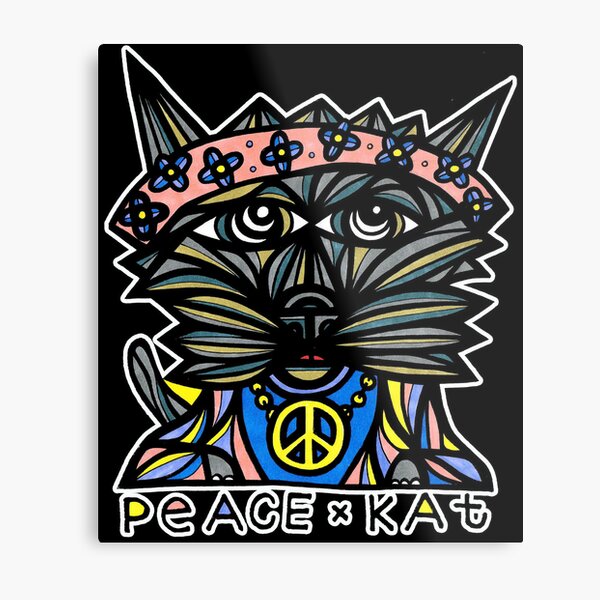 "Peace Kat" Metal Print