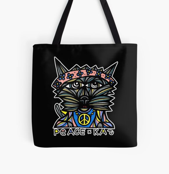 "Peace Kat" All Over Print Tote Bag