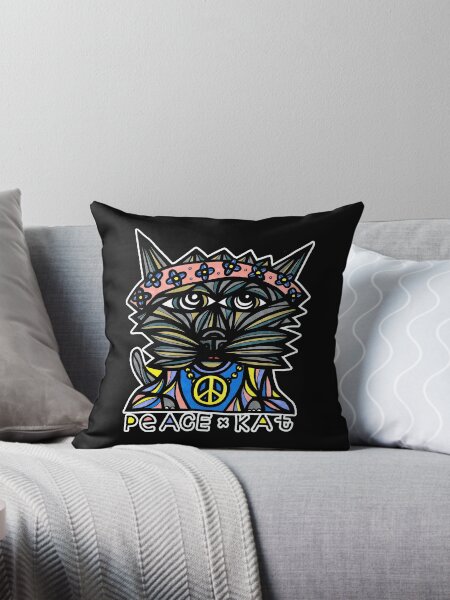 "Peace Kat" Throw Pillow