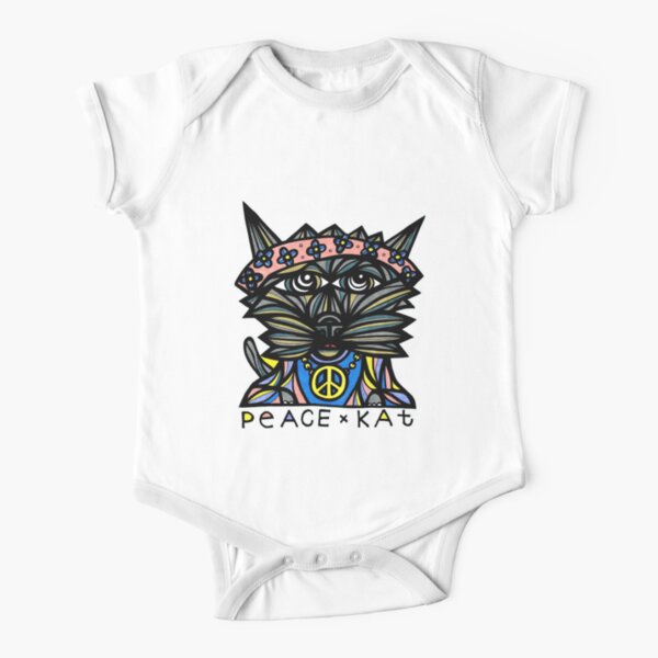 "Peace Kat" Short Sleeve Baby One-Piece