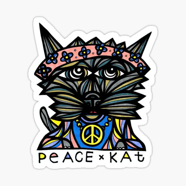 "Peace Kat" Sticker