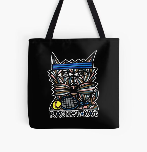 "Racket Kat" All Over Print Tote Bag