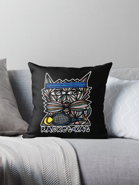 "Racket Kat" Throw Pillow