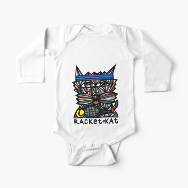 "Racket Kat" Long Sleeve Baby One-Piece