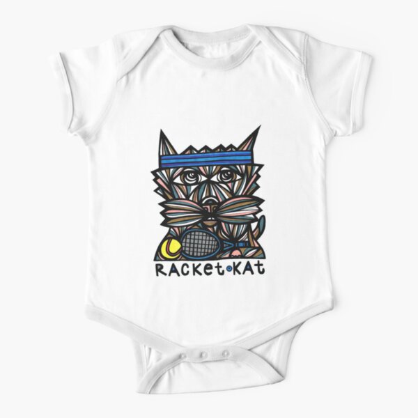 "Racket Kat" Short Sleeve Baby One-Piece