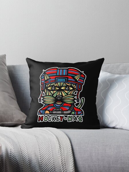 "Hockey Kat" Throw Pillow