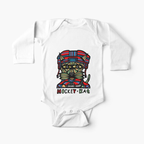 "Hockey Kat" Long Sleeve Baby One-Piece