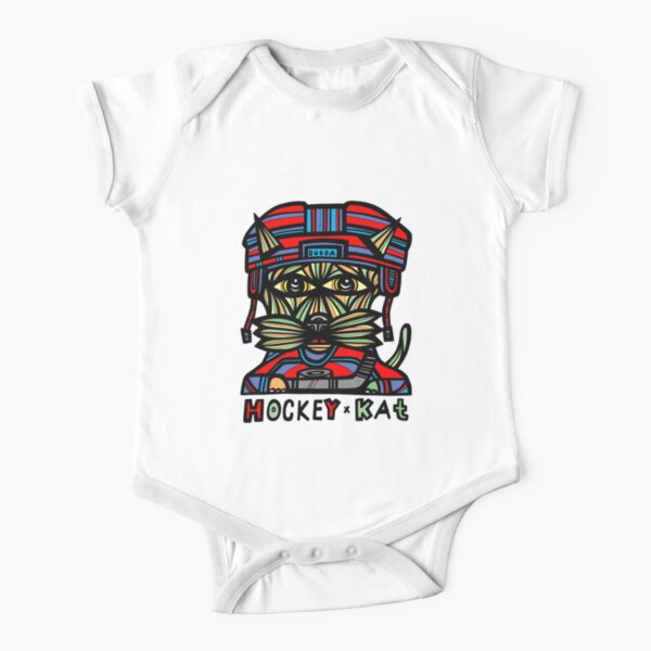 "Hockey Kat" Short Sleeve Baby One-Piece