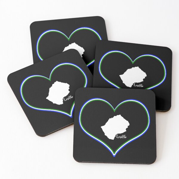 Item preview, Black heart Lesotho map designed and sold by Astralia.