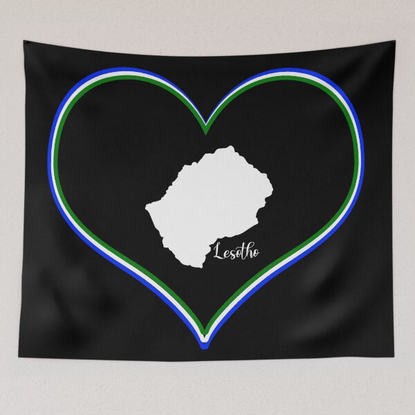 Item preview, Black heart Lesotho map designed and sold by Astralia.