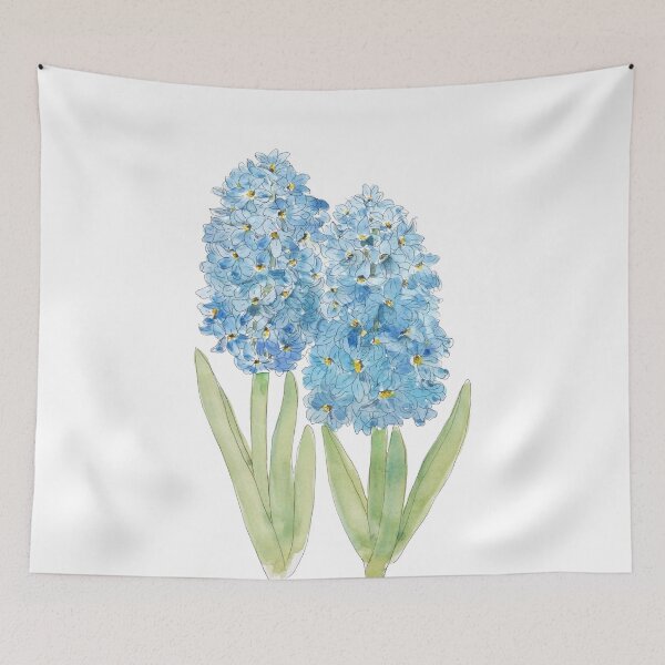 Item preview, hand painted 2 blue hyacinth ink and watercolor  designed and sold by SelenePaintings .