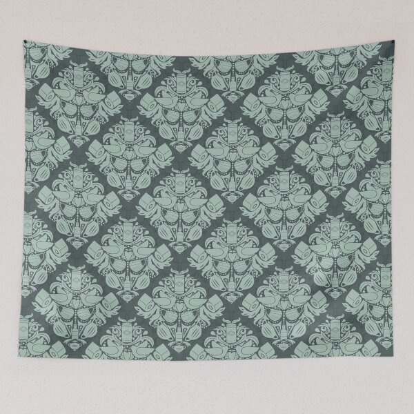 Item preview, Covid Damask - Green, Light on Dark designed and sold by Jasrese.