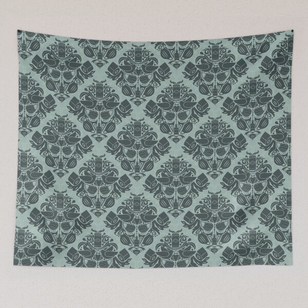 Item preview, Covid Damask - Green, Dark on Light designed and sold by Jasrese.