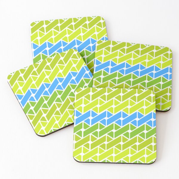 Item preview, Green Blue Overlapping Link Abstract Pattern designed and sold by CheeryDK.