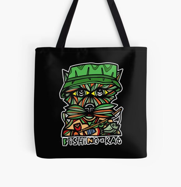 "Fishing Kat" All Over Print Tote Bag