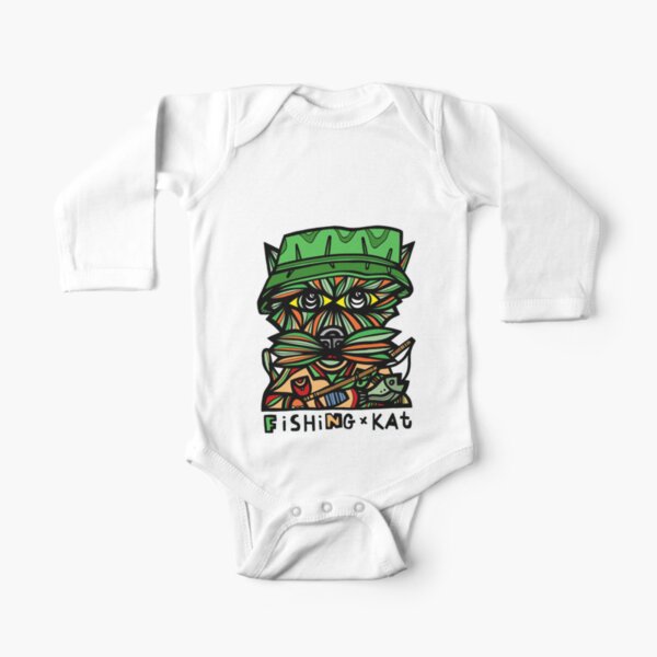 "Fishing Kat" Long Sleeve Baby One-Piece