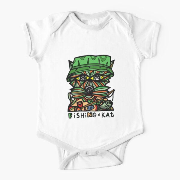 "Fishing Kat" Short Sleeve Baby One-Piece