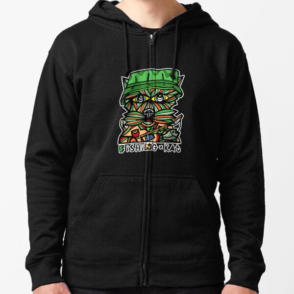 "Fishing Kat" Zipped Hoodie