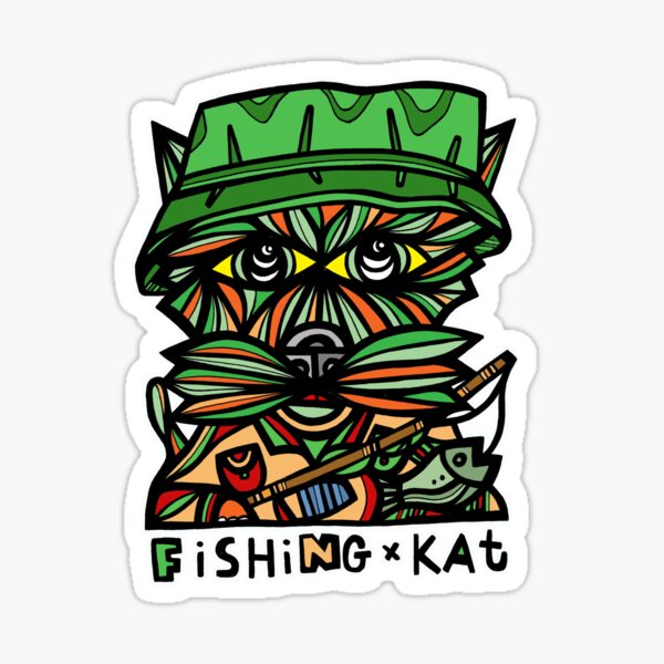 "Fishing Kat" Sticker