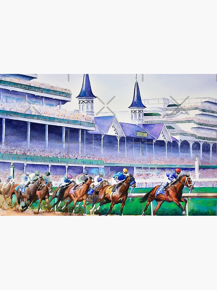 Aperçu 2 sur 2. Housse d'ordinateur avec l'œuvre Circuit de course de Churchill Downs créée et vendue par moniquesb.