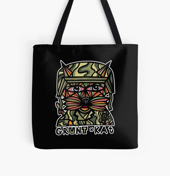 "Grunt Kat" All Over Print Tote Bag