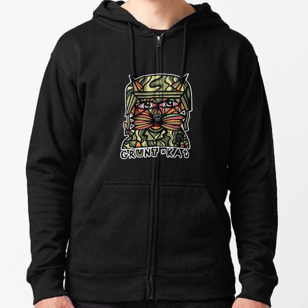 "Grunt Kat" Zipped Hoodie