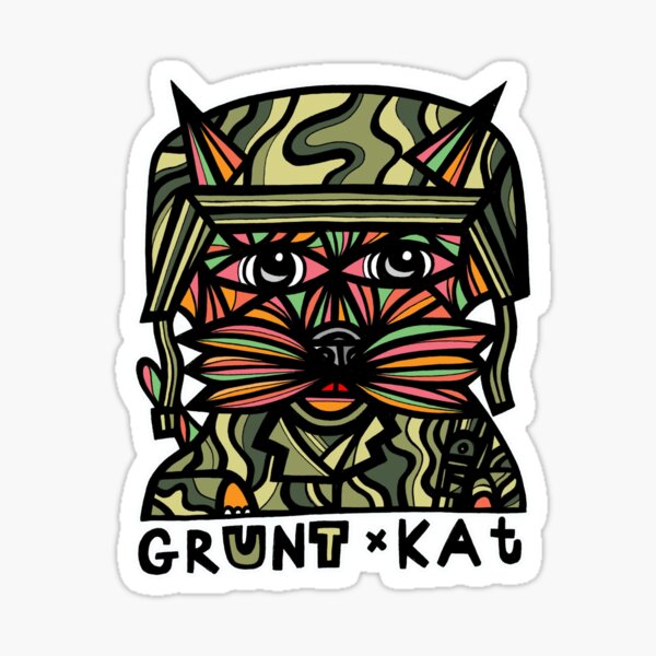 "Grunt Kat" Sticker