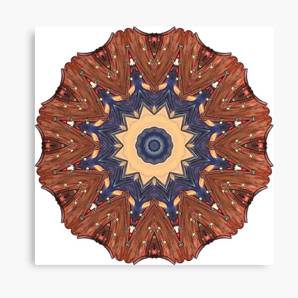 Brown Star Mandala Canvas Print