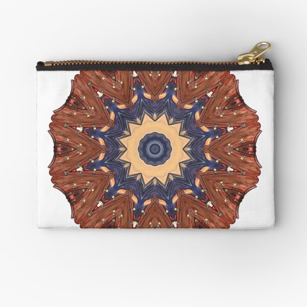 Brown Star Mandala Zipper Pouch