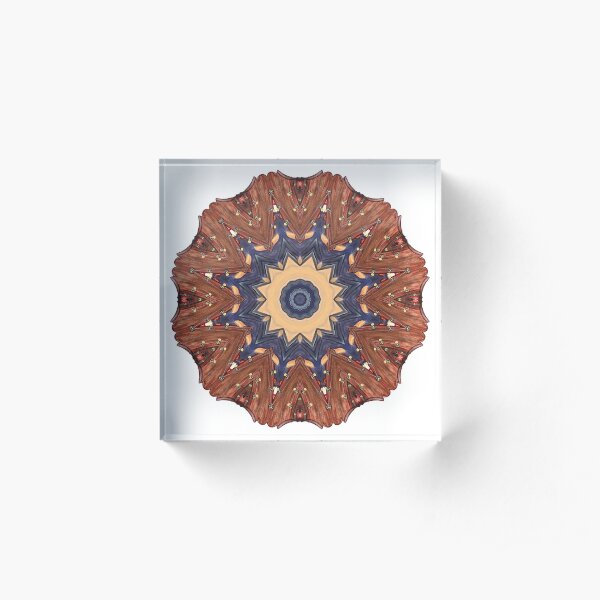 Brown Star Mandala Acrylic Block