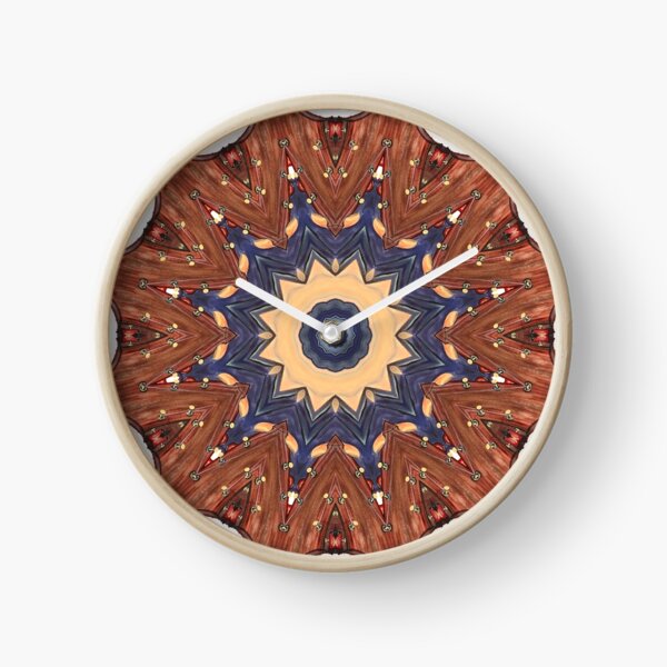 Brown Star Mandala Clock