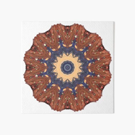 Brown Star Mandala Art Board Print