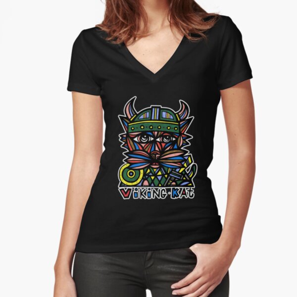 "Viking Kat" Fitted V-Neck T-Shirt