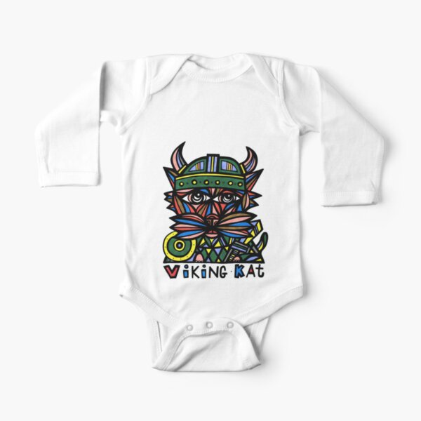 "Viking Kat" Long Sleeve Baby One-Piece