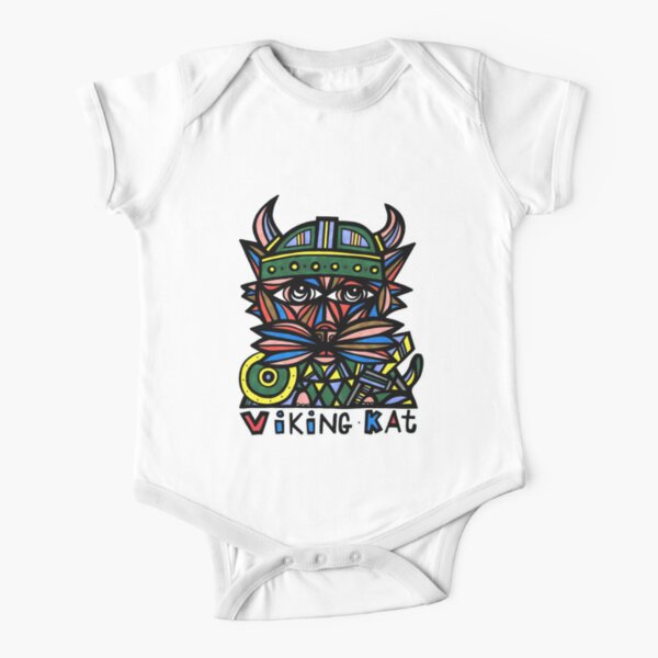 "Viking Kat" Short Sleeve Baby One-Piece