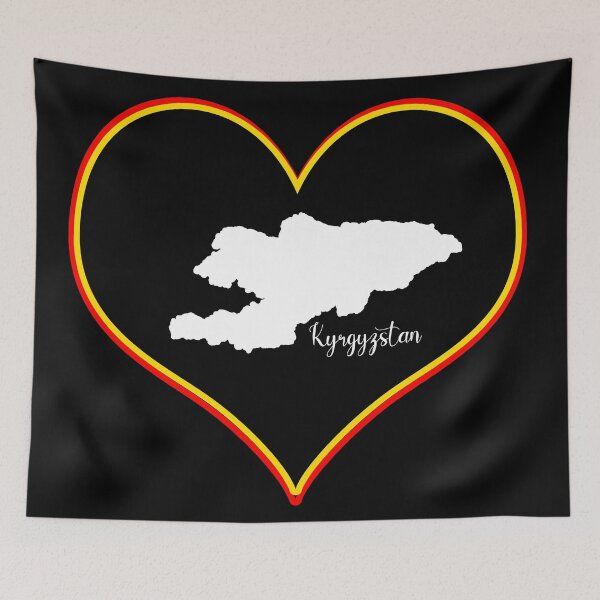 Item preview, Black heart map Kyrgyzstan designed and sold by Astralia.
