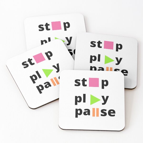 Item preview, stop play pause funny sticker designed and sold by Lachkarstore.