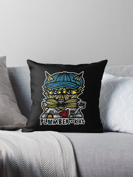 "Plumber" Kat Throw Pillow