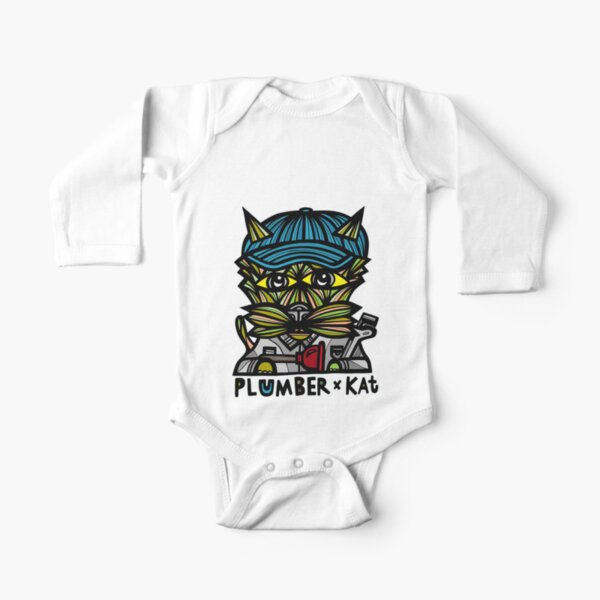 "Plumber" Kat Long Sleeve Baby One-Piece