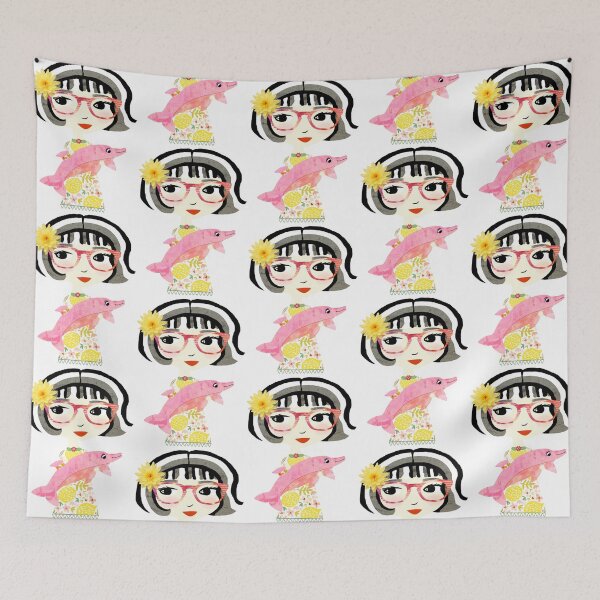 Item preview, Girl with Dolphin / Maisie & Moon designed and sold by ruby + acorn.