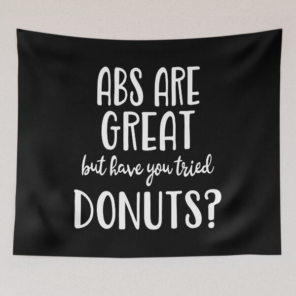 Item preview, Funny Workout Motivation Abs Vs Donuts designed and sold by GrynszpanDezign.