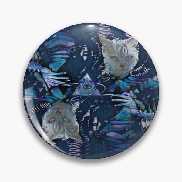 Item preview, Surreal cat portrait on a blue background  designed and sold by Cyberomiz.
